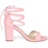 imageAllegra K Womens Tie Up Strappy Heels Chunky High Heels SandalLight Pink
