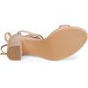 imageAllegra K Womens Tie Up Strappy Heels Chunky High Heels SandalNude