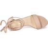 imageAllegra K Womens Tie Up Strappy Heels Chunky High Heels SandalNude