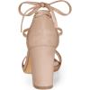 imageAllegra K Womens Tie Up Strappy Heels Chunky High Heels SandalNude