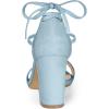 imageAllegra K Womens Tie Up Strappy Heels Chunky High Heels SandalSky Blue