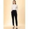 imageAllegra K Womens Velvet Pants High Waist Elegant Trousers with Pockets Work Business Ankle PantsBlack