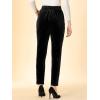 imageAllegra K Womens Velvet Pants High Waist Elegant Trousers with Pockets Work Business Ankle PantsBlack