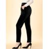 imageAllegra K Womens Velvet Pants High Waist Elegant Trousers with Pockets Work Business Ankle PantsBlack