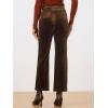imageAllegra K Womens Velvet Pants High Waist Elegant Trousers with Pockets Work Business Ankle PantsBrown