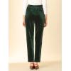 imageAllegra K Womens Velvet Pants High Waist Elegant Trousers with Pockets Work Business Ankle PantsDeep Green