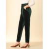 imageAllegra K Womens Velvet Pants High Waist Elegant Trousers with Pockets Work Business Ankle PantsDeep Green