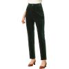 imageAllegra K Womens Velvet Pants High Waist Elegant Trousers with Pockets Work Business Ankle PantsDeep Green
