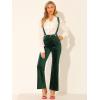imageAllegra K Womens Velvet Wide Leg Retro Shiny Glitter Overalls Jumpsuits Pants Medium Green