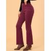 imageAllegra K Womens Vintage Flare Trousers High Waist Long Bell Bottom Corduroy Pants Medium Burgundy