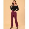 imageAllegra K Womens Vintage Flare Trousers High Waist Long Bell Bottom Corduroy Pants Medium Burgundy