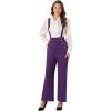 imageAllegra K Casual Office Jumpsuits for Womens Adjustable Straps Wide Leg Suspenders Pants OverallPurple