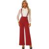 imageAllegra K Casual Office Jumpsuits for Womens Adjustable Straps Wide Leg Suspenders Pants OverallRed