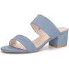 imageAllegra K Womens Block Heel Dual Straps Slide SandalsHaze Blue