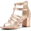 imageAllegra K Womens Cage Strappy Gladiators Chunky Heels SandalsGradient Rose Gold