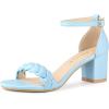 imageAllegra K Womens Chunky Heels Ankle Strap Braided Heel SandalsLight Blue