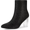 imageAllegra K Womens Clear Block Heel Glitter Ankle BootsBlack