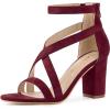 imageAllegra K Womens Crisscross Ankle Strap Chunky Heel SandalsBurgundy