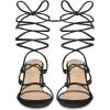 imageAllegra K Womens Lace Up Open Toe Strappy Stiletto Heels SandalsBlack