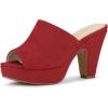 imageAllegra K Womens Open Toe Platform Chunky Heel Slides SandalsRed