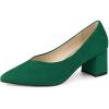 imageAllegra K Womens Pointy Toe Slipon Low Chunky Heels PumpsGreen