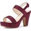 imageAllegra K Womens Slingback Platform Heels Chunky High Heel SandalsBurgundy