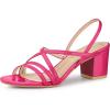 imageAllegra K Womens Strappy Slingback Chunky Heels Slide SandalsHot Pink
