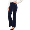 imageAllegra K Womens Velvet Pants Botton Decor High Waist Wide Flare Leg PantsDark Purple