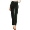 imageAllegra K Womens Velvet Pants High Waist Elegant Trousers with Pockets Work Business Ankle PantsDeep Green