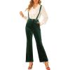 imageAllegra K Womens Velvet Wide Leg Retro Shiny Glitter Overalls Jumpsuits Pants Medium Green