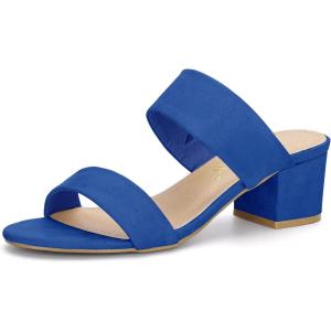 imageAllegra K Womens Block Heel Dual Straps Slide SandalsRoyal