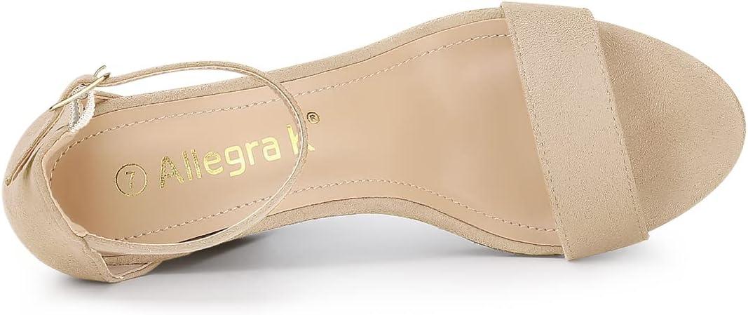 imageAllegra K Womens Ankle Strap Platform Chunky Heels SandalsBeige