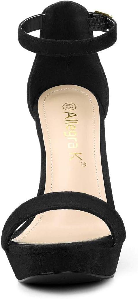 imageAllegra K Womens Ankle Strap Platform Chunky Heels SandalsBlack