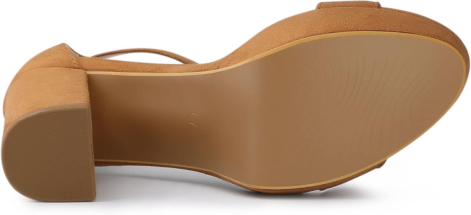 imageAllegra K Womens Ankle Strap Platform Chunky Heels SandalsBrown