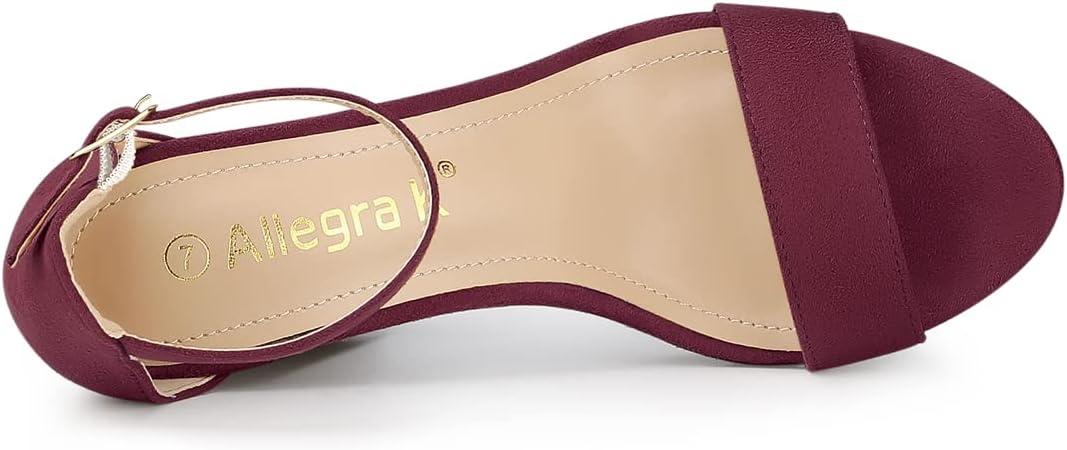 imageAllegra K Womens Ankle Strap Platform Chunky Heels SandalsBurgundy