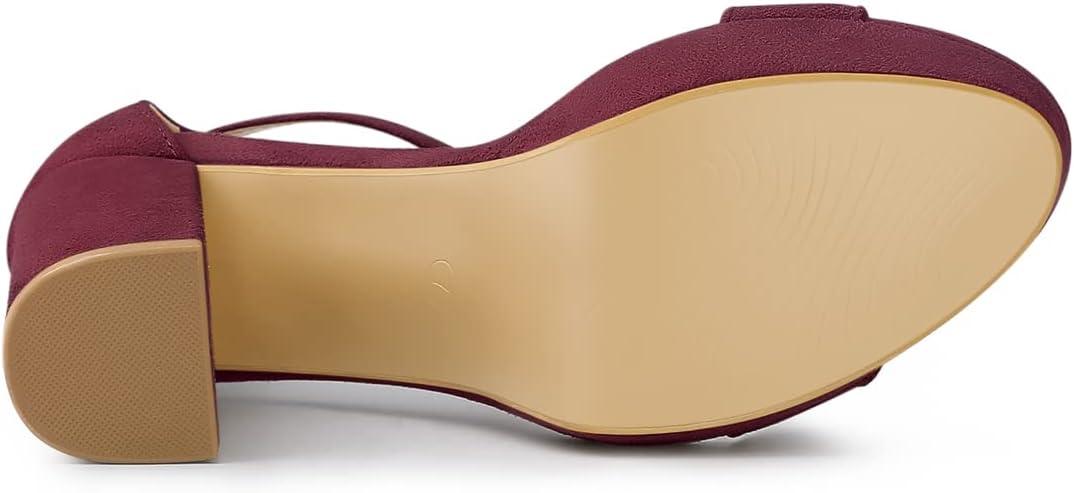 imageAllegra K Womens Ankle Strap Platform Chunky Heels SandalsBurgundy