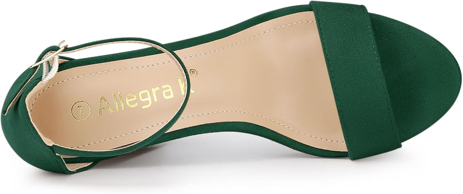imageAllegra K Womens Ankle Strap Platform Chunky Heels SandalsGreen