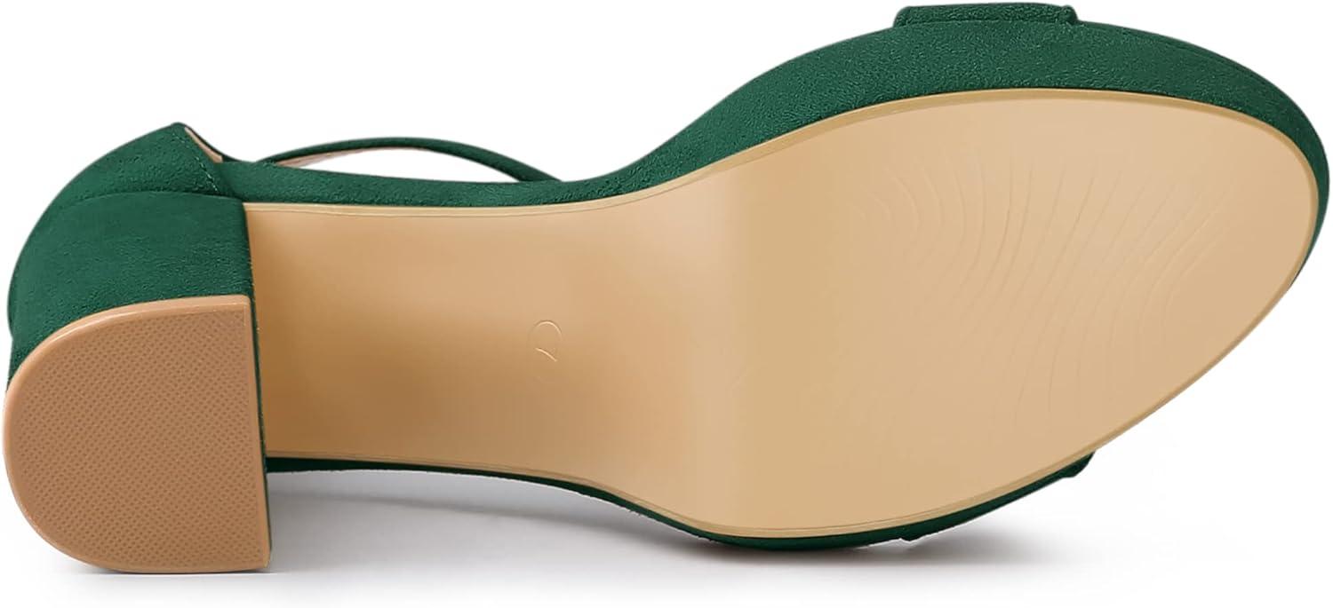 imageAllegra K Womens Ankle Strap Platform Chunky Heels SandalsGreen