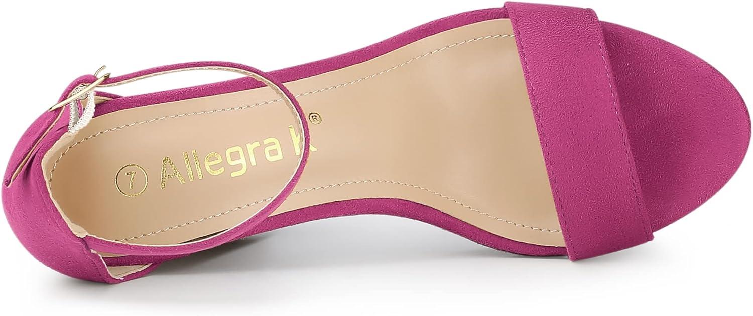 imageAllegra K Womens Ankle Strap Platform Chunky Heels SandalsHot Pink