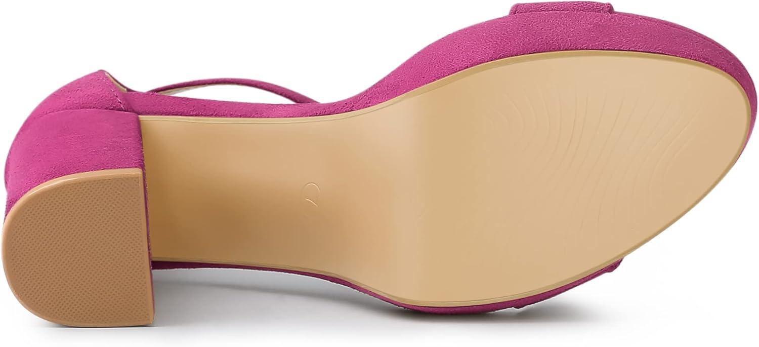 imageAllegra K Womens Ankle Strap Platform Chunky Heels SandalsHot Pink