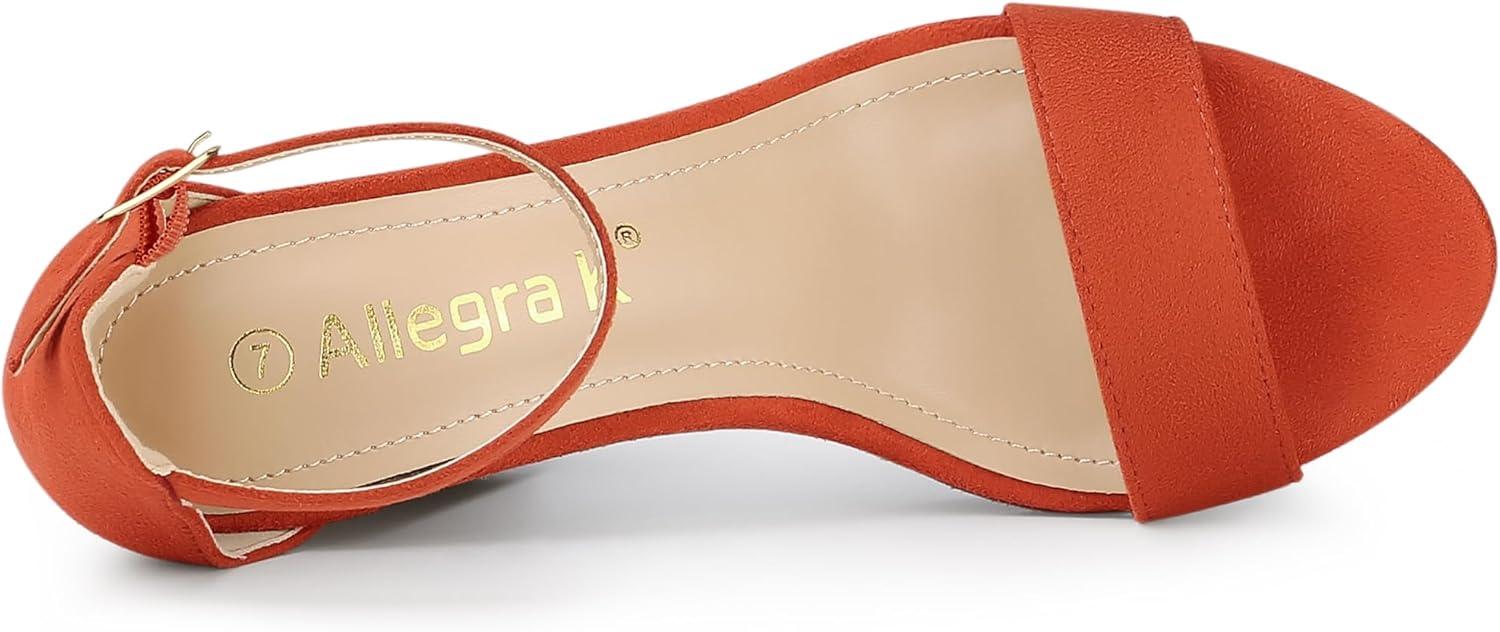 imageAllegra K Womens Ankle Strap Platform Chunky Heels SandalsOrange