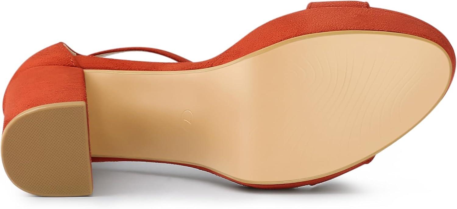 imageAllegra K Womens Ankle Strap Platform Chunky Heels SandalsOrange