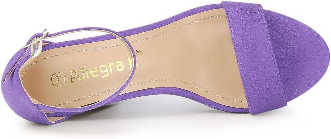 imageAllegra K Womens Ankle Strap Platform Chunky Heels SandalsPurple