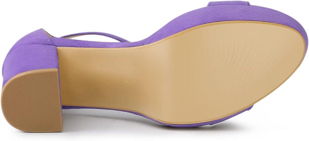 imageAllegra K Womens Ankle Strap Platform Chunky Heels SandalsPurple