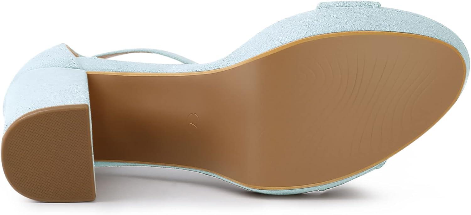 imageAllegra K Womens Ankle Strap Platform Chunky Heels SandalsSky Blue