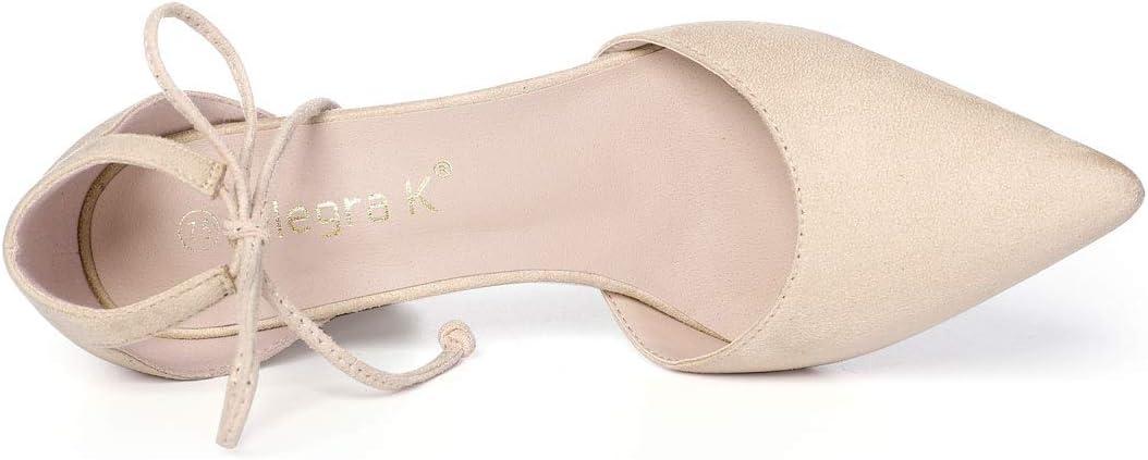 imageAllegra K Womens Ankle Tie Point Toe Dress PumpsBeige