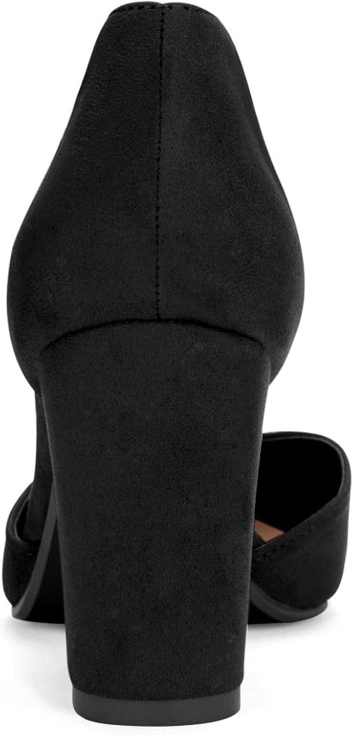 imageAllegra K Womens Ankle Tie Point Toe Dress PumpsBlackfaux Suede