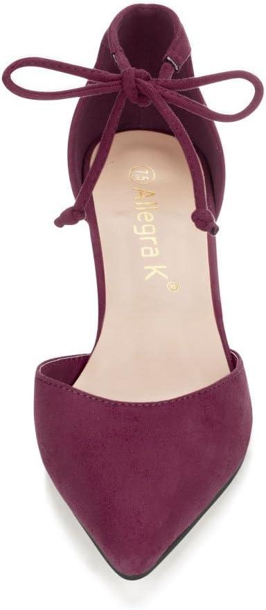 imageAllegra K Womens Ankle Tie Point Toe Dress PumpsBurgundy