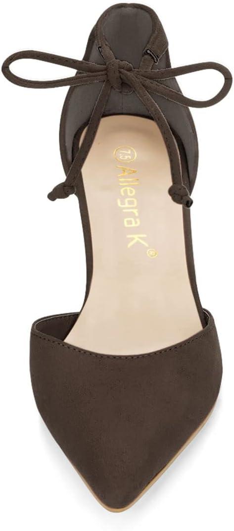 imageAllegra K Womens Ankle Tie Point Toe Dress PumpsCoffee
