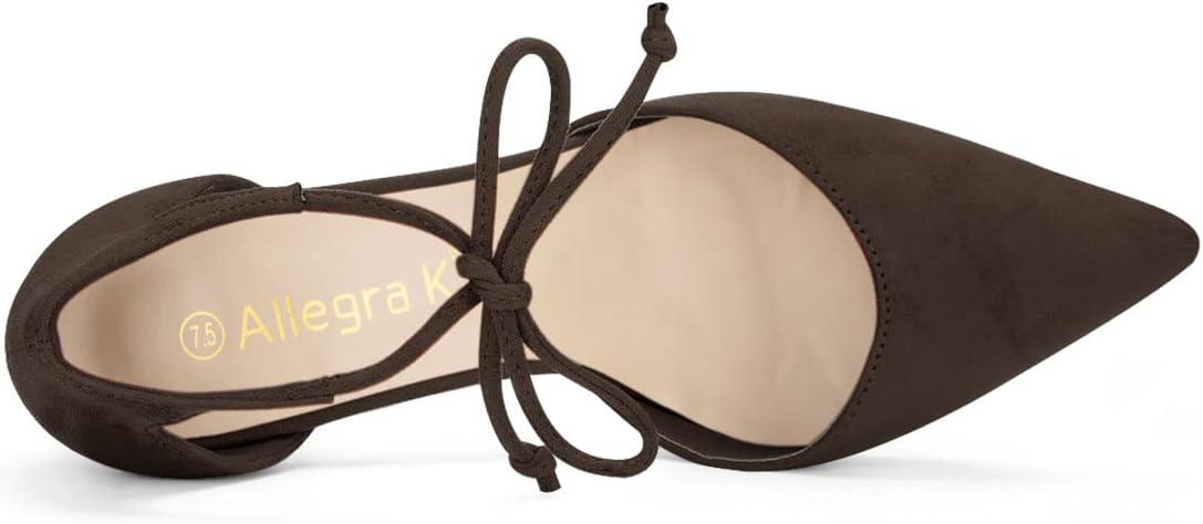 imageAllegra K Womens Ankle Tie Point Toe Dress PumpsCoffee